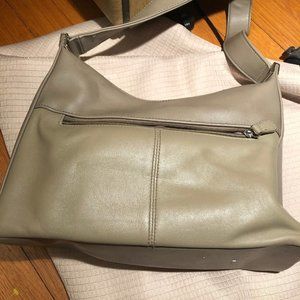 Aurielle gray leather handbag